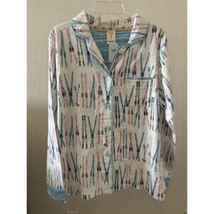 Munki Munki Flannel Pajama Top Womens Size M Medium New